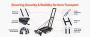 Bild in Galerie-Viewer laden, Amocart Folding Hand Truck 500 lbs Load Capacity Collapsible Luggage Cart with 6 Wheels 2 Elastic Ropes & Expandable Base Black
