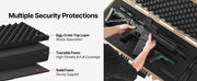 Charger l'image dans la visionneuse de galerie, Amocart Hard Rifle Case Lockable Rifle Case w/ Pre-cut Foams & Wheels IP67 Waterproof Pistol Storage Cases for Rifles Shotguns