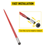 Bild in Galerie-Viewer laden, SucceBuy Hay Spear Bale Spear Capacity Spike Quick Attach Square Hay Red Coated Forks Hex Nut Sleeve for Bucket Tractor Loader