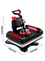 Load image into Gallery viewer, Amocart 5/8in1 15x15"/12x15"Dual-tube Heating Insulation Cotton Heat Press Sublimation Machine 360°Swing Design for Tshirts Etc