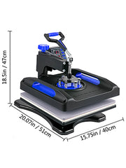 Load image into Gallery viewer, SucceBuy 5/8in1 15x15"/12x15"Dual-tube Heating Insulation Cotton Heat Press Sublimation Machine 360°Swing Design for Tshirts Etc