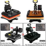 Load image into Gallery viewer, Amocart 30*38CM 8 in 1 Combo Upgrade Heat Press Machine 360° Rotation Sublimation Printer Cap Shirt Mug Plate 2D Heat Transfer