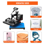 Bild in Galerie-Viewer laden, SucceBuy 12x10Inch Dual Digital Heat Press Machine 650W Swing Away 360 Degree Rotation Transfer Sublimation Printing for T-Shirt