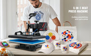 Load image into Gallery viewer, SucceBuy Heat Press 5in1 Heat Press Machine 12x15in Clamshell Sublimation Transfer Printer Digital Precise Temperature Control