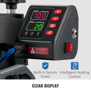 Load image into Gallery viewer, SucceBuy Heat Press 5in1 Heat Press Machine 12x15in Clamshell Sublimation Transfer Printer Digital Precise Temperature Control