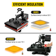 Bild in Galerie-Viewer laden, Amocart 2In1 Heat Press Machine 38*38CM Multifunctional 360° Swing-Away Digital Sublimation Printer Transfer DIY T-shirt Cap