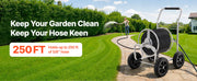 Load image into Gallery viewer, SucceBuy Hose Reel Cart 250ft Heavy Duty Garden Water Yard Planting w/ Basket Effortless Roll-up Versatile Application Steel