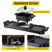 Load image into Gallery viewer, Amocart 2in1 Electric BBQ Pan Grill Hot Pot Multifunction Home Portable Smokeless Nonstick Detachable Hot Pot Barbecue Plate