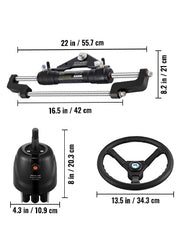 Charger l'image dans la visionneuse de galerie, Amocart Hydraulic Boat Steering Kit 300HP Hydraulic Steering Kit Helm Pump/Cylinder/Wheel 18ft Hose Hydraulic Steering Seal Kit