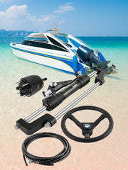 Charger l'image dans la visionneuse de galerie, Amocart Hydraulic Boat Steering Kit 300HP Hydraulic Steering Kit Helm Pump/Cylinder/Wheel 18ft Hose Hydraulic Steering Seal Kit