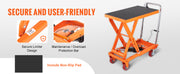 Load image into Gallery viewer, Amocart 1100lbs Hydraulic Lift Table Cart Manual Single Scissor 35.4" Lifting Height with 4 Wheels for Handling Transport