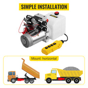 Charger l'image dans la visionneuse de galerie, Amocart 12V DC Double Acting Solenoid Hydraulic Power Pack Car Jack With 4.5L Tank Reservoir Dump Trailer Electric Lifting Tool