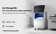 Load image into Gallery viewer, Amocart 250LBS Commercial Ice Maker with Storage Bin Ice Bin Stainless Steel Ice Maker Machine with Filter for Home Bar Hotel