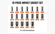 Bild in Galerie-Viewer laden, SucceBuy 19 Impact Socket Set 1/2" Impact Sockets Deep Socket 6-Point Sockets 1/2 Inches Drive Socket Impact 3/8 inch 1-1/2 inch