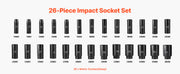 Bild in Galerie-Viewer laden, SucceBuy 26/65PCs US Plus Drive Impact Socket Set Deep Standard Socket Set SAE Metric 6 Point CR-V Cr-Mo Alloy Steel Auto Repair