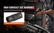Load image into Gallery viewer, Amocart Lug Nut Impact Socket Set 1/2 in Drive Metric SAE 6-Point Flip Socket Set 4 Total Lug Nut Sizes CR-MO Wheel Socket Set