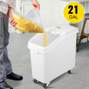 Load image into Gallery viewer, Amocart 80L Rice Kitchen Container Ingredient Storage Bin with Wheel & Scoop PP+PC for Home Storing Rice Flour Corn Soybeans