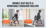 Bild in Galerie-Viewer laden, SucceBuy Inversion Table Heavy Duty Inversion Table Decompression Back Stretcher Machine Strength Training Equipment w/Headrest