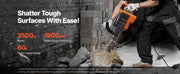 Charger l'image dans la visionneuse de galerie, Amocart Demolition Jack Hammer 3500W Concrete Breaker 2pcs Chisel Gloves for Trenching 1900 BPM Heavy Duty Electric Jack Hammer