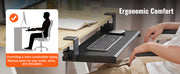 Charger l'image dans la visionneuse de galerie, Amocart 26.8in Under Desk Keyboard Tray Slide in/out Ergonomic Universal Keyboard Tray No-Drilling C-Clamps Easy to Install