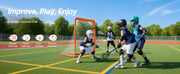 Load image into Gallery viewer, SucceBuy 4/6FT Lacrosse Goal Small Kids Folding Portable Iron Frame Backyard Training Equipment For Youth Training Orange