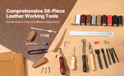 Bild in Galerie-Viewer laden, Amocart 38/59/61/72/92PCs Leather Working Tools Kit Leather Craft Tools Storage Bag Engraving Punching Sewing Stamping Tools