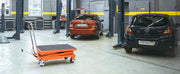 Bild in Galerie-Viewer laden, Amocart Hydraulic Lift Table 500lbs Capacity 47.2" Lifting Height Double Scissor Lift Table Cart with Wheels for Transportation