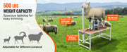 Bild in Galerie-Viewer laden, Amocart Goat Sheep Stand 51x23in Livestock Stand Metal Livestock Milking and Shearing Stand 21" to 33" Adjustable Height White