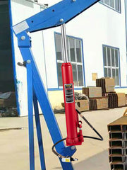 Bild in Galerie-Viewer laden, SucceBuy Hydraulic/Pneumatic Long Ram Jack 8 Tons/17363 lbs Capacity with Single Piston Pump & Clevis Base Manual Cherry Picker