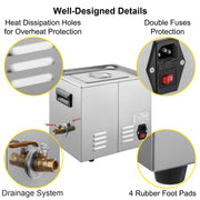 Load image into Gallery viewer, SucceBuy 10L 30L Ultrasonic Cleaner 28/40khz Dual Frequency Digital Portable Washing Machine Ultrasound Cleaner Home Appliance