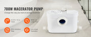 Load image into Gallery viewer, SucceBuy Macerator Pump 500W/700W/900W/1200W Waste Water Disposal Upflush Machine for Toilet, Basement, Shower, Laundry, Bathtub
