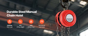 Charger l'image dans la visionneuse de galerie, Amocart 1T/2T Hand Chain Hoist Manual Chain Block with 8/10/20 ft Lifting Height Pulley Hoist for Garage Warehouse Machinery