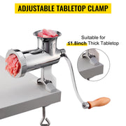 Bild in Galerie-Viewer laden, SucceBuy Manual Meat Grinder 304 Stainless Steel Hand Meat Grinder with Steel Table Clamp Meat Mincer Sausage Maker