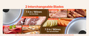 Bild in Galerie-Viewer laden, SucceBuy 200W Meat Slicer 7.5" Electric Deli Slicer with 2 SUS420 Blades & 0-0.6" Adjustable Thickness for Frozen Meat Ham Steak