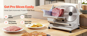 Bild in Galerie-Viewer laden, SucceBuy 200W Meat Slicer 7.5" Electric Deli Slicer with 2 SUS420 Blades & 0-0.6" Adjustable Thickness for Frozen Meat Ham Steak