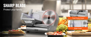 Load image into Gallery viewer, Amocart Meat Slicer Electric Deli Food Slicer SUS 420 Stainless Steel Blade and Blade Guard Adjustable Thickness for Home Use