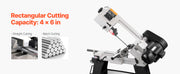 Bild in Galerie-Viewer laden, Amocart 4 in x 6 in Metal Horizontal Band Saw Rectangular Cutting Capacity with 550W Motor, Variable Speed, for Metal Wood Work