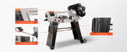 Load image into Gallery viewer, SucceBuy 4 in x 6 in Metal Horizontal Band Saw Rectangular Cutting Capacity with 550W Motor, Variable Speed, for Metal Wood Work
