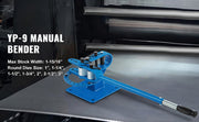 Bild in Galerie-Viewer laden, Amocart Pipe Bender YP-9Manual Bench Steel Tube Bending Kit with 7Dies 1-3inMultifonction Compact Flat Bar Rod Brake Bends Tool