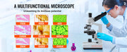 Load image into Gallery viewer, SucceBuy Compound Trinocular Microscope 40X-2500/40X-5000X Magnification Lab Microscope w/ LED Illumination & External Interface