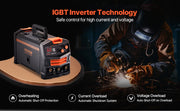 Load image into Gallery viewer, Amocart MIG Welder 130Amp Synergic Mig Welding Machine Gasless Flux Core Welder Portable Mig Welder with Digital Display Screen