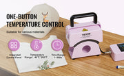 Bild in Galerie-Viewer laden, Amocart Hat Press Machine Mini Hat Heat Press for Caps Cap Heat Press Machine Safety Base and Glove Automatic Shut-Off Purple