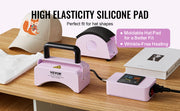Bild in Galerie-Viewer laden, Amocart Hat Press Machine Mini Hat Heat Press for Caps Cap Heat Press Machine Safety Base and Glove Automatic Shut-Off Purple