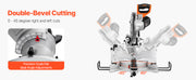 Charger l'image dans la visionneuse de galerie, Amocart Sliding Compound Miter Saw 12-Inch Blade 15Amp Motor 60-Tooth Corded Double Bevel Sliding Miter Saw LED Alignment