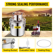 Charger l'image dans la visionneuse de galerie, Amocart 3 5 8 13 Gal Alcohol Still Stainless Steel Alcohol Distiller Copper Tube Home Brewing Kit for DIY Whisky Wine