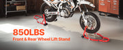 Load image into Gallery viewer, SucceBuy Motorcycle Stand Lift 850lbs Front Rear Combo Stand Lift Front Wheel Dual-Fork Stand Rear U+L Fork Swingarm Spool Stand