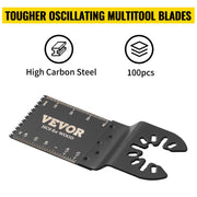 Load image into Gallery viewer, SucceBuy 100PCS Oscillating Saw Blades Quick Release Multitool Blades Kit HCS Tool Blades Cut Cutter for Wood Plastic Metal Nail