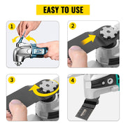 Load image into Gallery viewer, SucceBuy 100PCS Oscillating Saw Blades Quick Release Multitool Blades Kit HCS Tool Blades Cut Cutter for Wood Plastic Metal Nail
