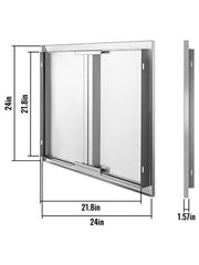 Load image into Gallery viewer, Amocart Stainless Steel BBQ Cabinet Access Door W/ Recessed Handle for Indoor/Outdoor Kitchen BBQ Island Kitchen Sink Fireplace