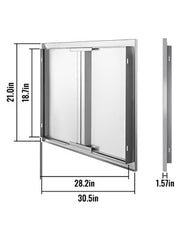 Load image into Gallery viewer, Amocart Stainless Steel BBQ Cabinet Access Door W/ Recessed Handle for Indoor/Outdoor Kitchen BBQ Island Kitchen Sink Fireplace